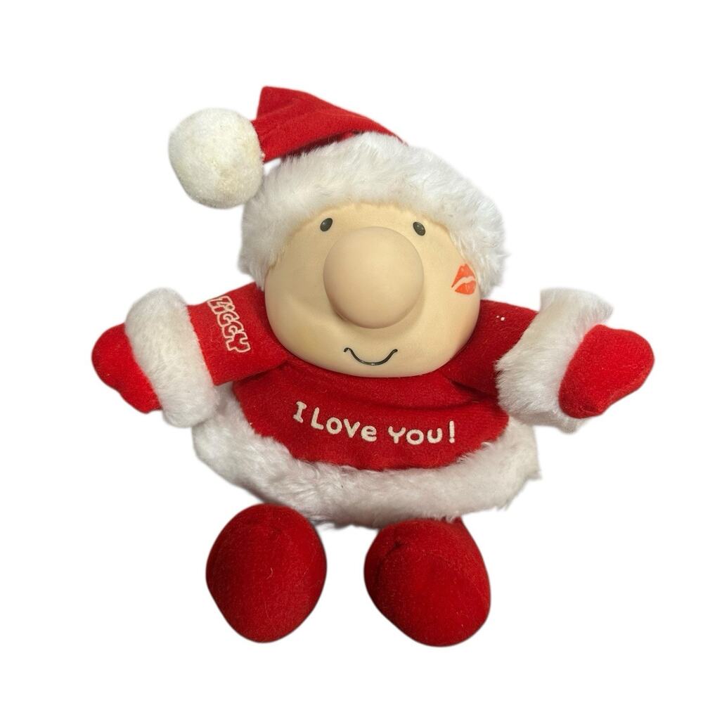 Vintage 1988 Santa Ziggy I Love You Stuffed Plush Figure with Latex Face KISS